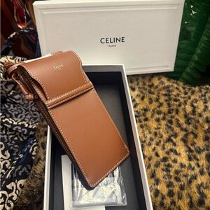 Celine Brown Leather Sunglass Holder